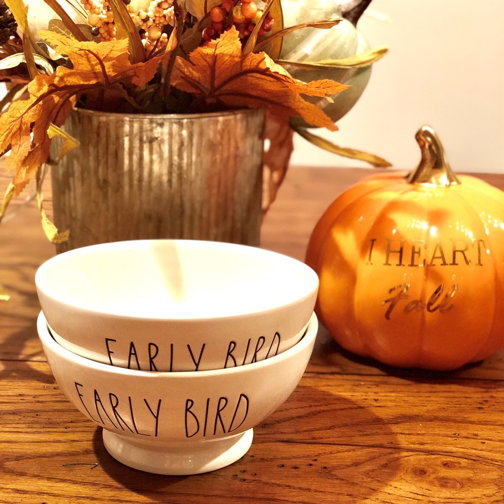 Rae Dunn Cereal Bowls "Early Bird" NWT